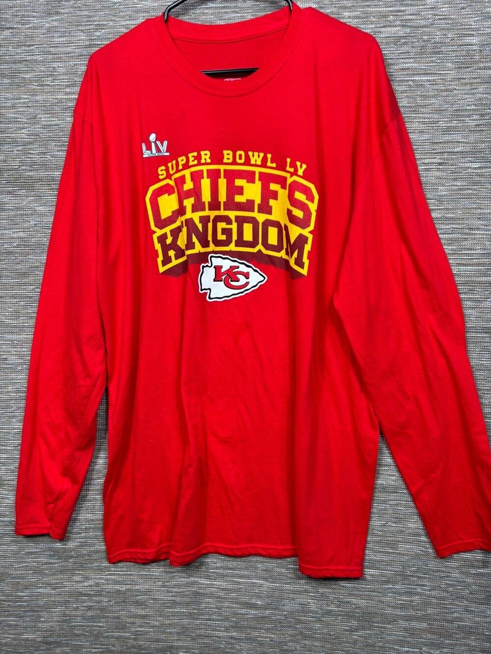 Kansas City Chiefs Shirt Mens 2XL Red NFL Football Super Bowl LIV Long Sleeve